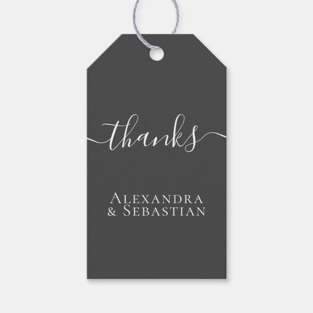 Étiquettes-cadeau Merci Mariage personnalisé simple et élégant (Devant)