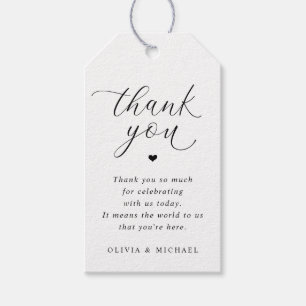 Étiquettes-cadeau Merci Mariage simple romantique Favoriser les étiq