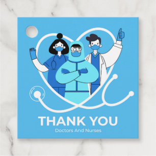 Étiquettes Cadeau Merci Médecins / Infirmières Appréciation Classiqu
