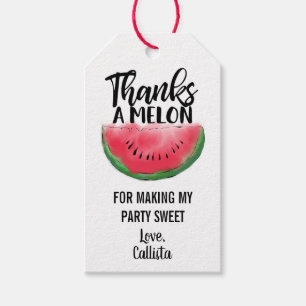 Étiquettes-cadeau Merci Melon Quote Red Watermelon Watercolor