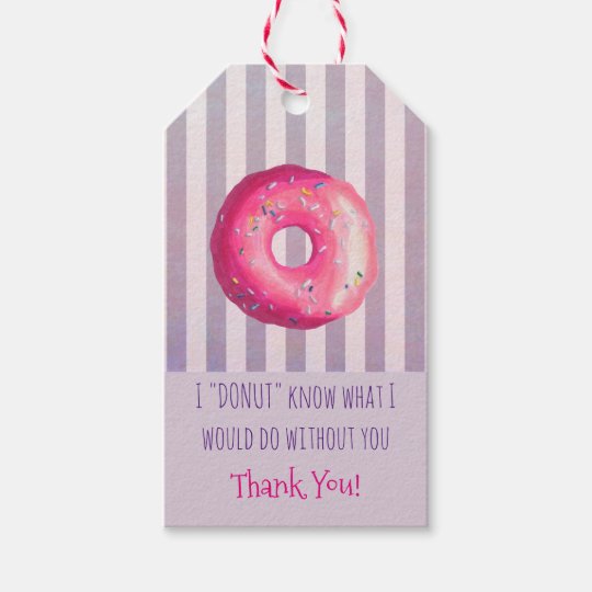 Etiquettes Cadeau Merci Mignon Drole De Calembour De Beignet Zazzle Ca