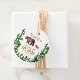 Étiquettes Cadeau Merci mignonne Mama bébé ours