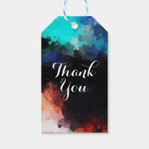 Étiquettes-cadeau Merci moderne Abstrait de peinture