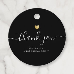 Étiquettes Cadeau Merci moderne Script Chic Or Petite entreprise