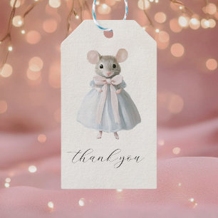 Étiquettes-cadeau Merci Mouse Whimsical Victorian Anniversaire