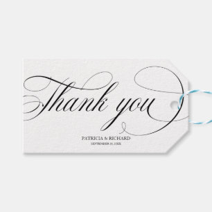 Étiquettes-cadeau Merci - Noir Script Wedding Favor Tags