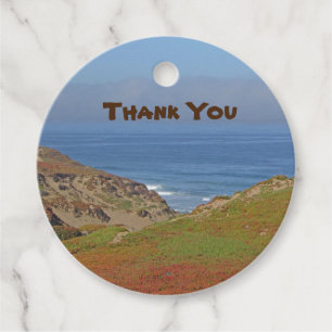 Étiquettes Cadeau Merci Océan Paysage Photo Plage Appréciation