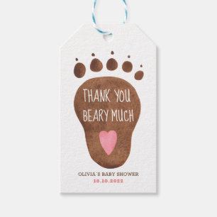 Étiquettes-cadeau Merci Ours Teddy Beary Beaucoup de Baby shower