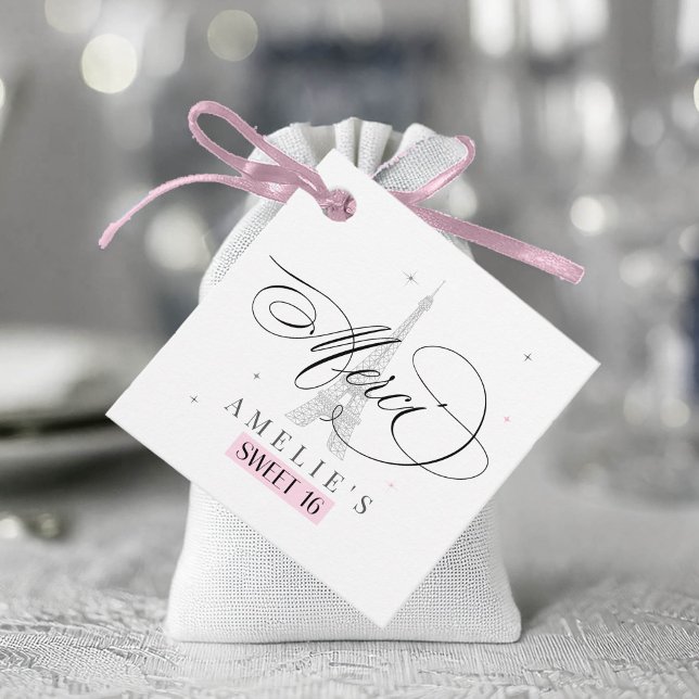 Étiquettes Cadeau Merci Paris Sweet 16 ID1162 (Créateur téléchargé)
