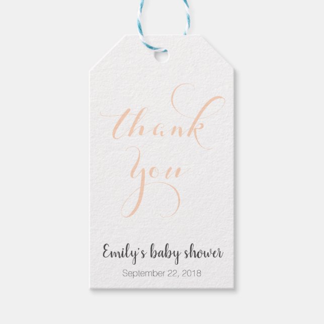 Étiquettes-cadeau Merci personnalisable pour les balises, pêche (Devant)