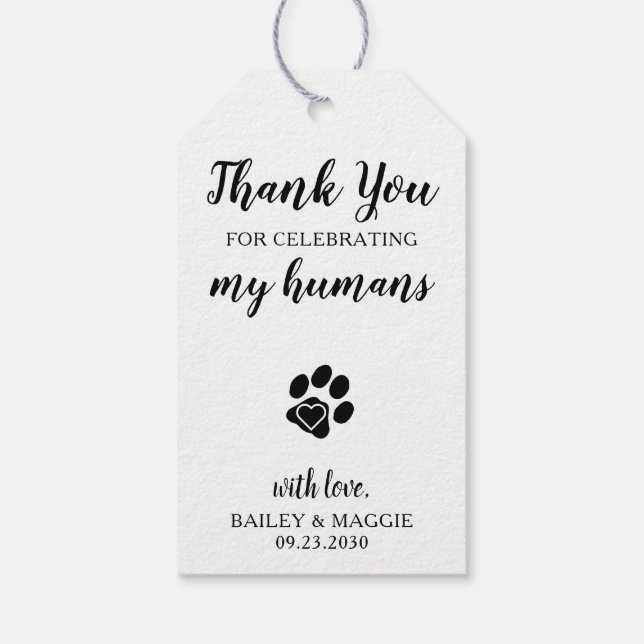 Étiquettes-cadeau Merci Pet Biscuit Bar Chien Traite Mariage Faveur (Dos)