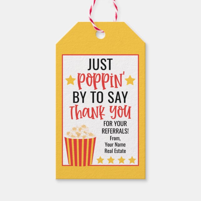 Étiquettes-cadeau Merci Popcorn Pour Vos Références (Devant)