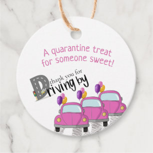 Étiquettes Cadeau Merci pour conduire par Pink Car Quarantine Treat