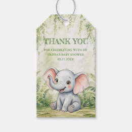 Étiquettes-cadeau Merci pour la Baby Shower Thème Jungle Tropicale S