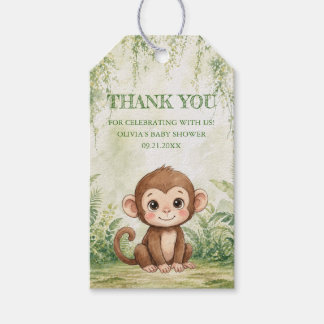 Étiquettes-cadeau Merci pour la Baby Shower Thème Jungle Tropicale S