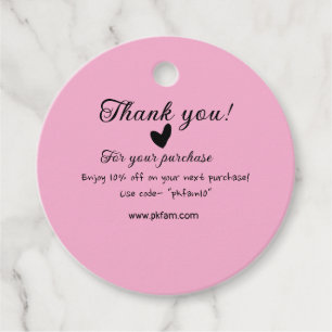 Étiquettes Cadeau Merci pour l'achat des détails de la famille rose