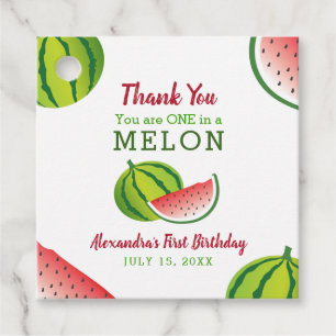 Étiquettes Cadeau Merci pour le 1er anniversaire One in a Melon