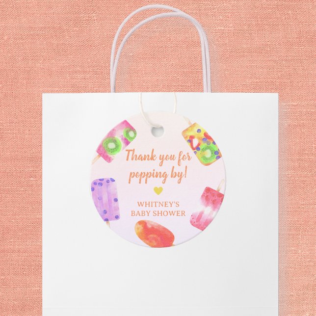 Étiquettes Cadeau Merci Pour Le Baby shower Popsicle (Thank You For Popping Popsicle Baby Shower Favor Tags)