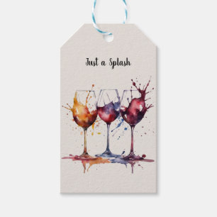 Étiquettes-cadeau Merci Pour Le Dîner Une Bouche De Vin Aquarelle