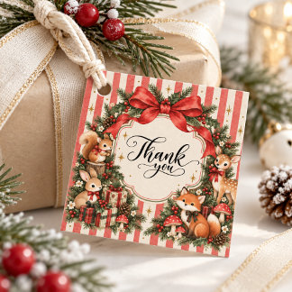 Étiquettes Cadeau Merci pour Noël en forêt Winter ONEderland