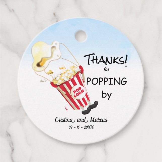Étiquettes Cadeau Merci pour Popping By Popcorn Event (Devant)