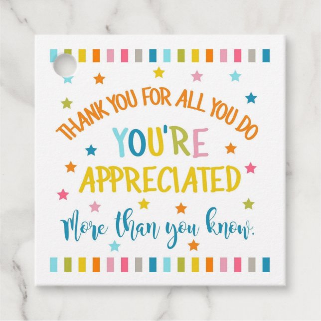 Étiquettes Cadeau Merci pour tout ce que vous faites, vous êtes plus (Devant)
