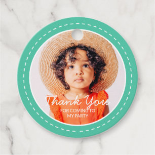 Étiquettes Cadeau Merci Pour Venir Préppy Moderne Photo Personnalisé