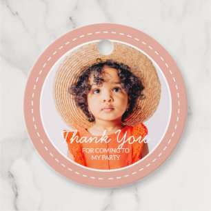 Étiquettes Cadeau Merci Pour Venir Préppy Moderne Photo Personnalisé
