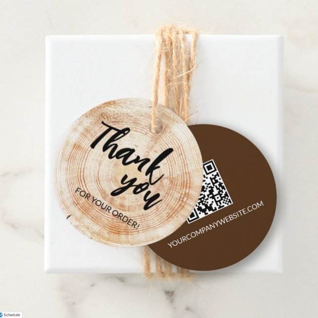 Étiquettes Cadeau Merci pour votre commande site professionnel code  (Créateur téléchargé)