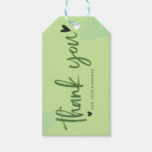 Étiquettes-cadeau Merci pour votre gentillesse Carte aquarelle verte