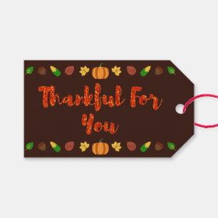 Étiquettes-cadeau Merci Pour Vous, Thanksgiving