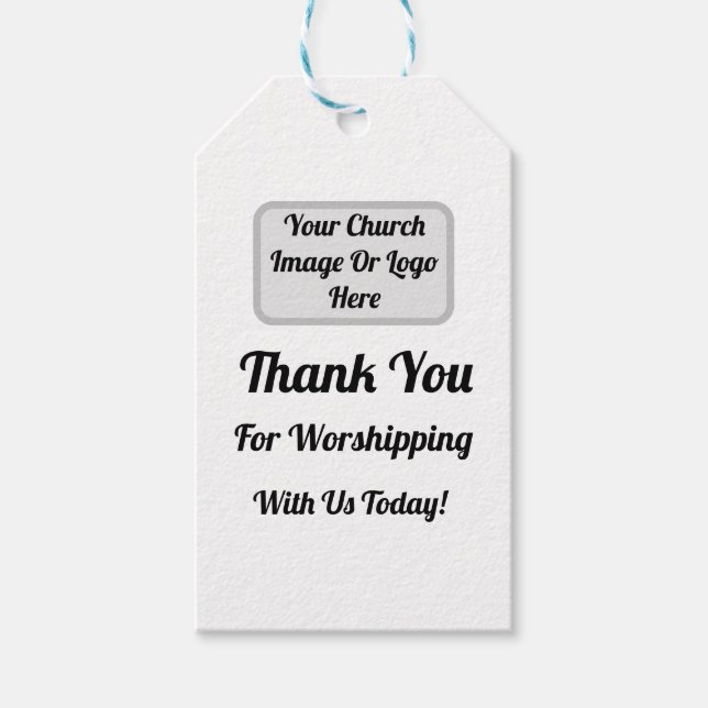 Étiquettes-cadeau Merci Pour WorshIping Avec Nous Aujourd'Hui (Devant)