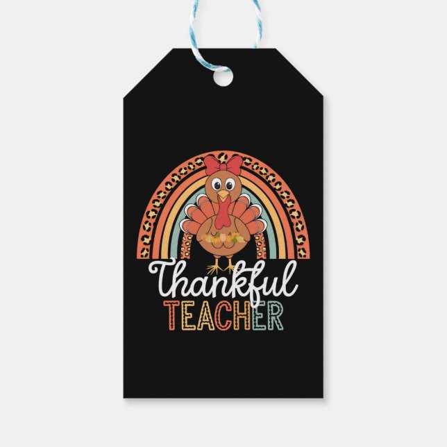 Étiquettes-cadeau Merci Professeur Béni Thanksgiving School (Dos)