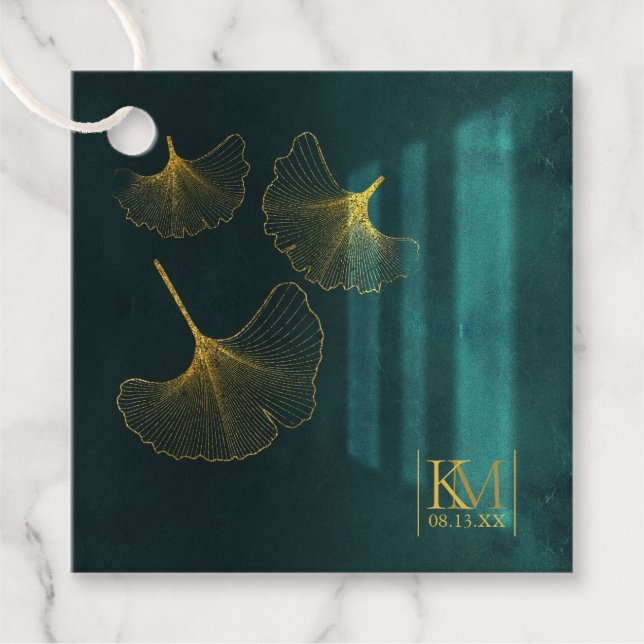 Étiquettes Cadeau Merci Romance au clair de lune Emerald Gr ID881 (Devant)