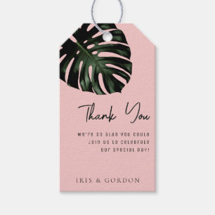Étiquettes-cadeau Merci Rose vert Mariage tropical