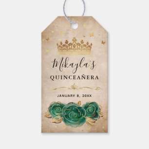 Étiquettes-cadeau Merci Rose Vert Or Favoriser