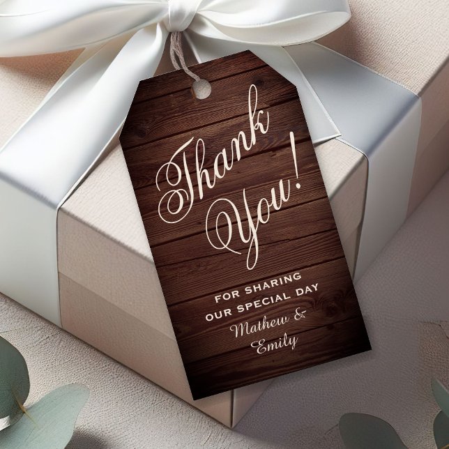 Étiquettes-cadeau Merci Rustique Personnalisé En Bois  Mariage Faveu (Créateur téléchargé)