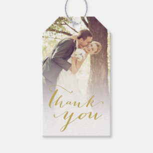 Étiquettes-cadeau Merci Script Calligraphy Mariage Tags cadeaux