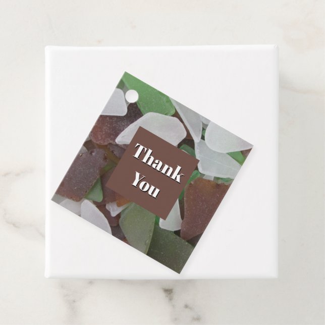 Étiquettes Cadeau Merci Sea Glass Photo Polyvalent Merci (En situation)