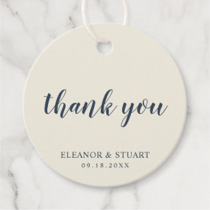 Étiquettes Cadeau Merci simple couleur solide Mariage ivoire
