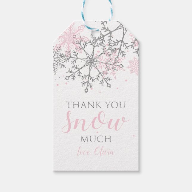 Étiquettes-cadeau Merci SNOW beaucoup Winter Onederland préférez les (Devant)
