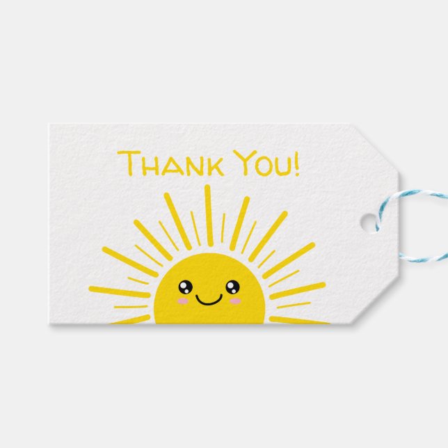 Étiquettes-cadeau Merci solaire (Devant (Horizontal))