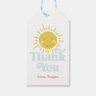Étiquettes-cadeau Merci soleil mignon