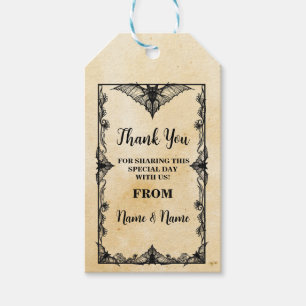 Étiquettes-cadeau Merci Tag Cadre gothique Favoriser Tags Mariage