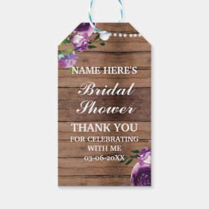 Étiquettes-cadeau Merci Tag Fête des mariées de fleurs violettes rus