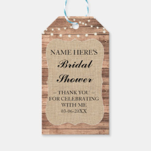 Étiquettes-cadeau Merci Tag Floral Favoriser Burlap Fête des mariées
