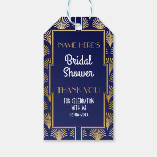 Étiquettes-cadeau Merci Tag Gatsby Art Déco Fête des mariées or