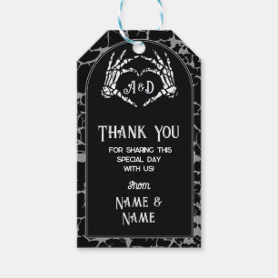 Étiquettes-cadeau Merci Tag Mariage Squelette Coeurs Mains