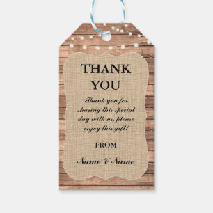 Étiquettes-cadeau Merci Tag Rustic Wood Favoriser Tags Wood Mariage