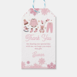 Étiquettes-cadeau Merci Tags Bébé rose C'est Cold Shower Favor